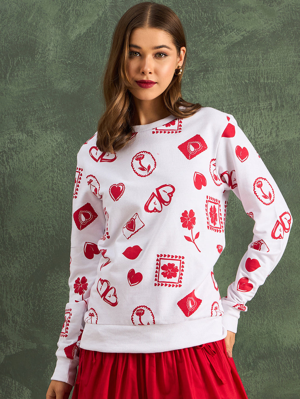 Printed Sweatshirt - Pinkkup