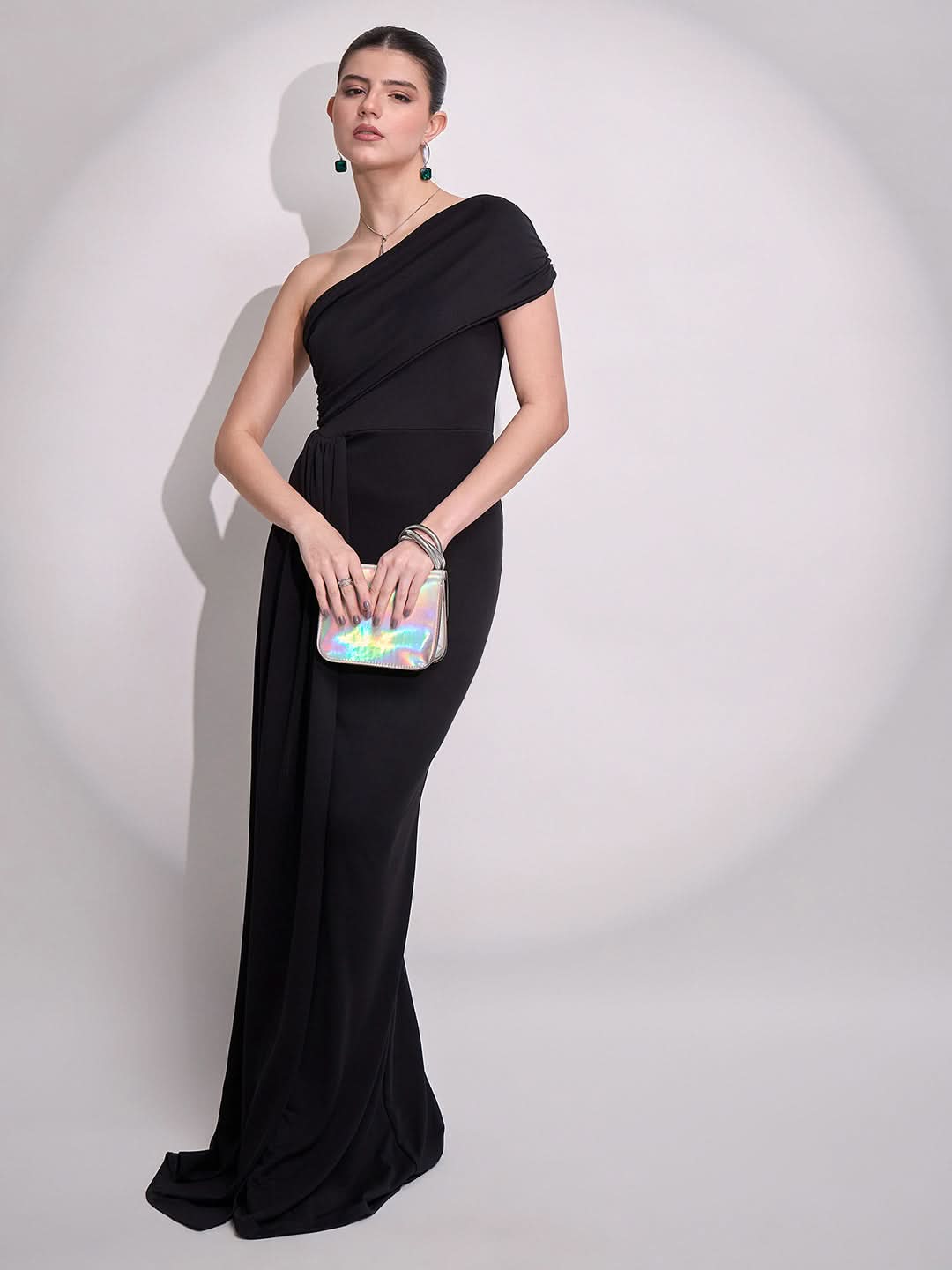 Stretchable One Shoulder Maxi Dress