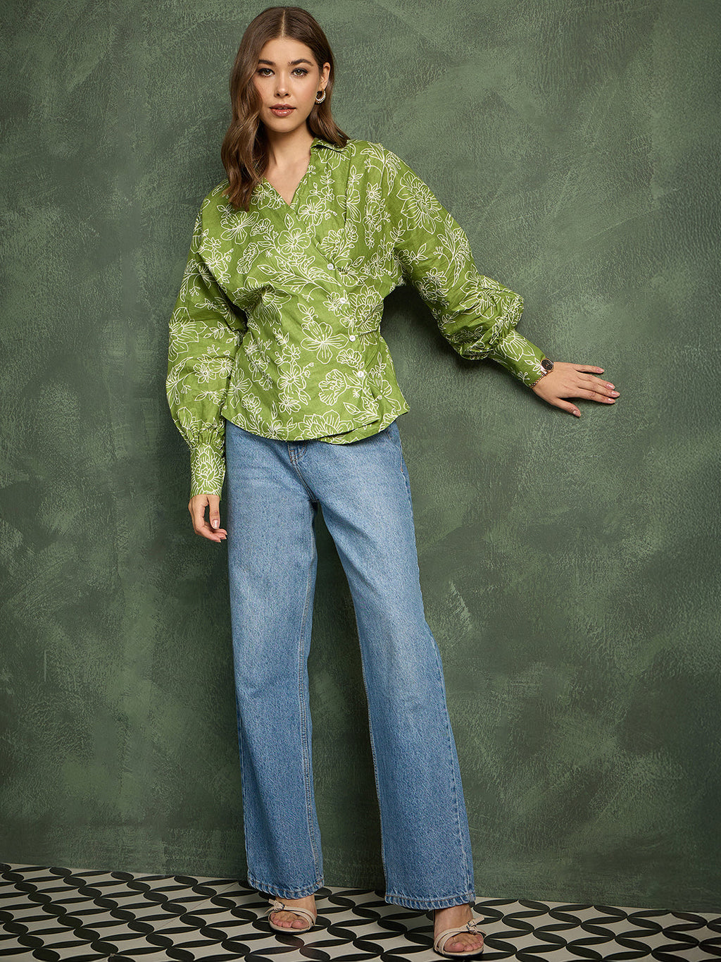 Balloon Sleeves Pure Cotton Shirt