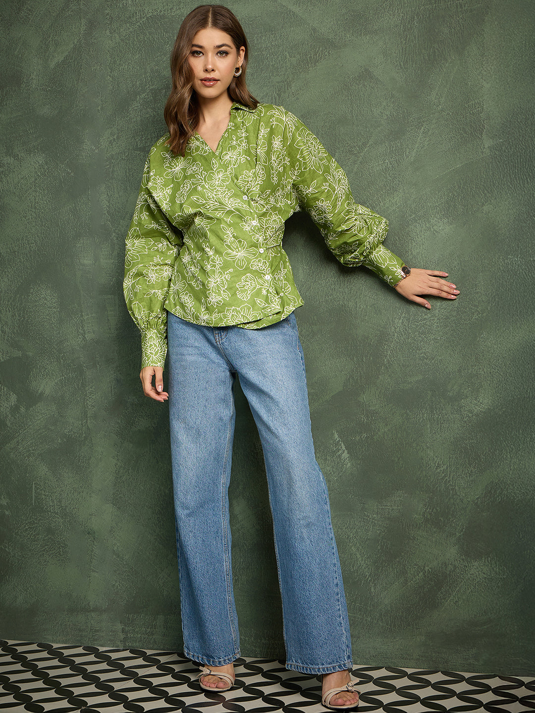 Balloon Sleeves Pure Cotton Shirt