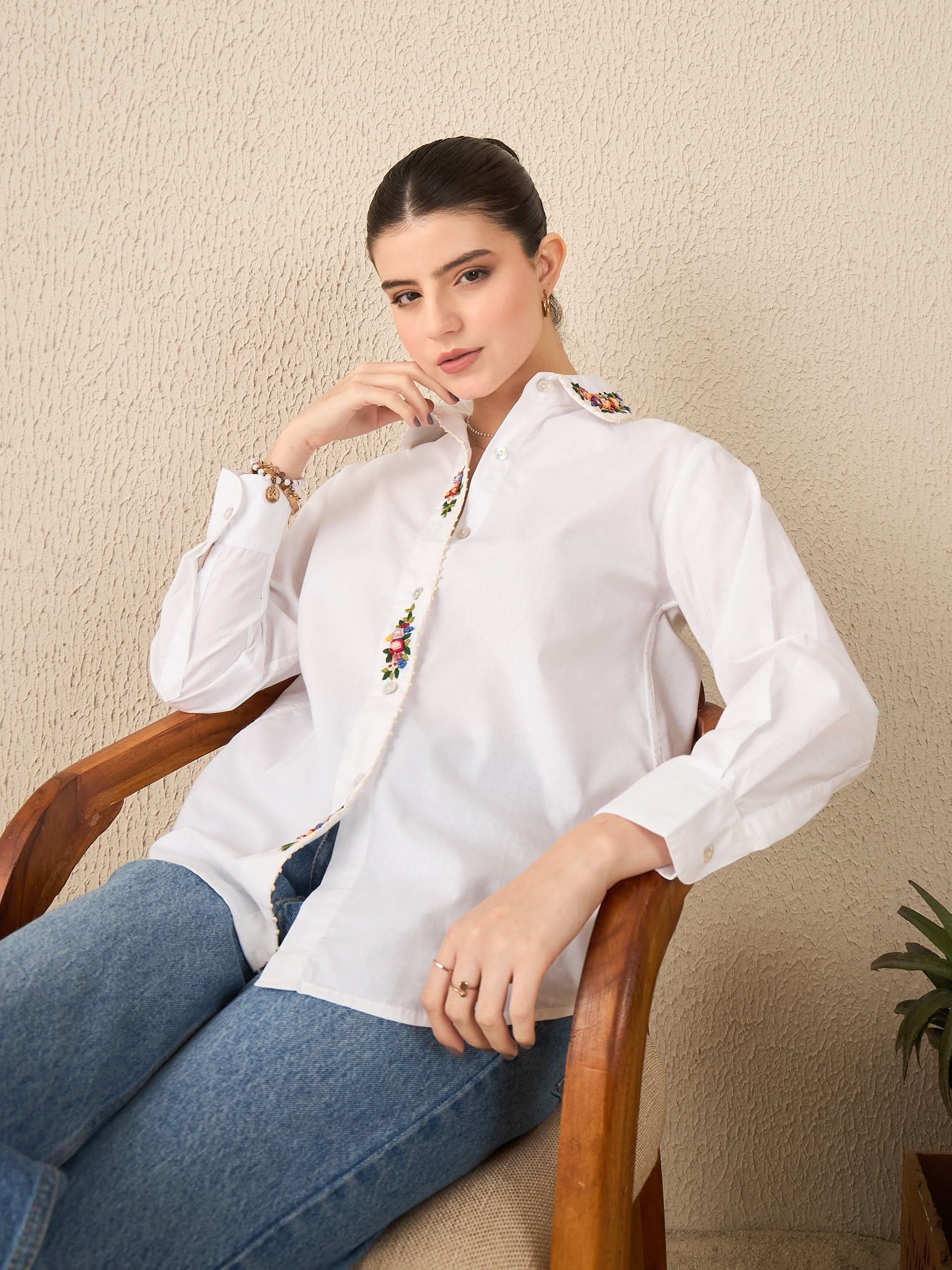 Hand Embroidered Cotton Shirt