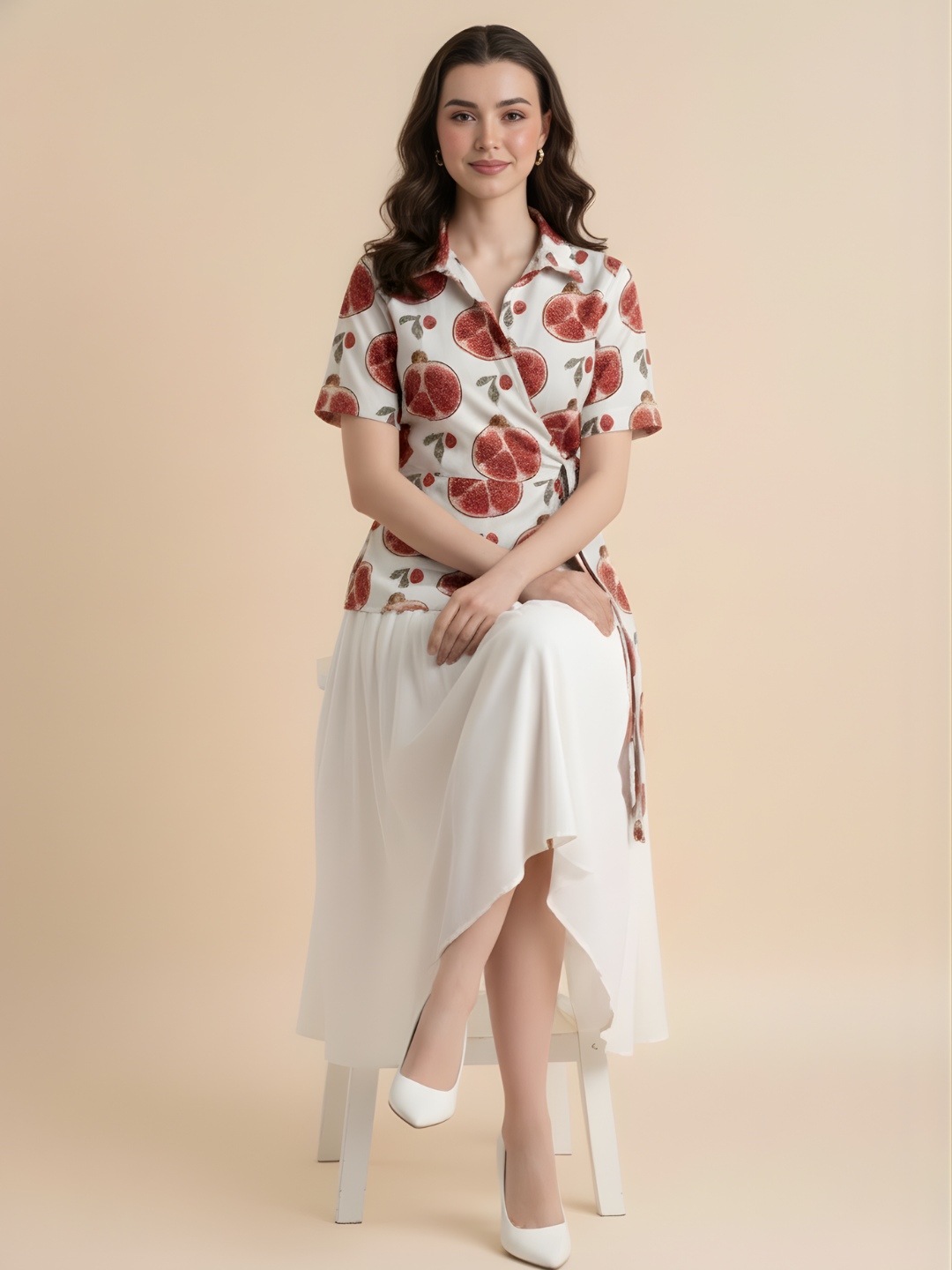 Pure Cotton Waist Tie-Up Shirt
