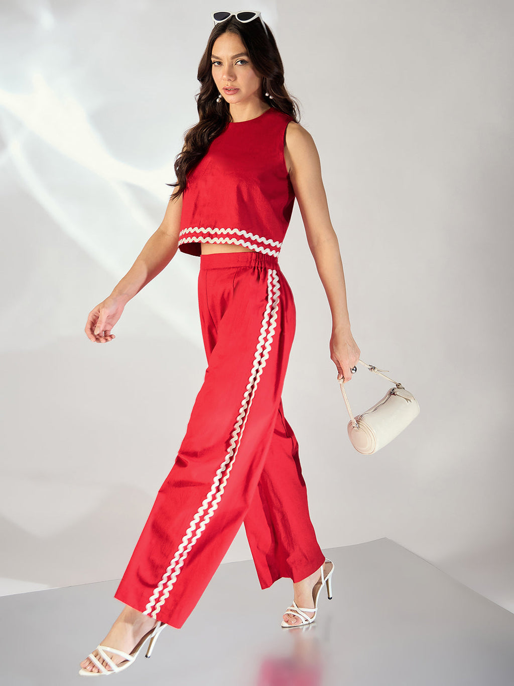 Ric-Rac Cotton Co-ord Set - Pinkkup