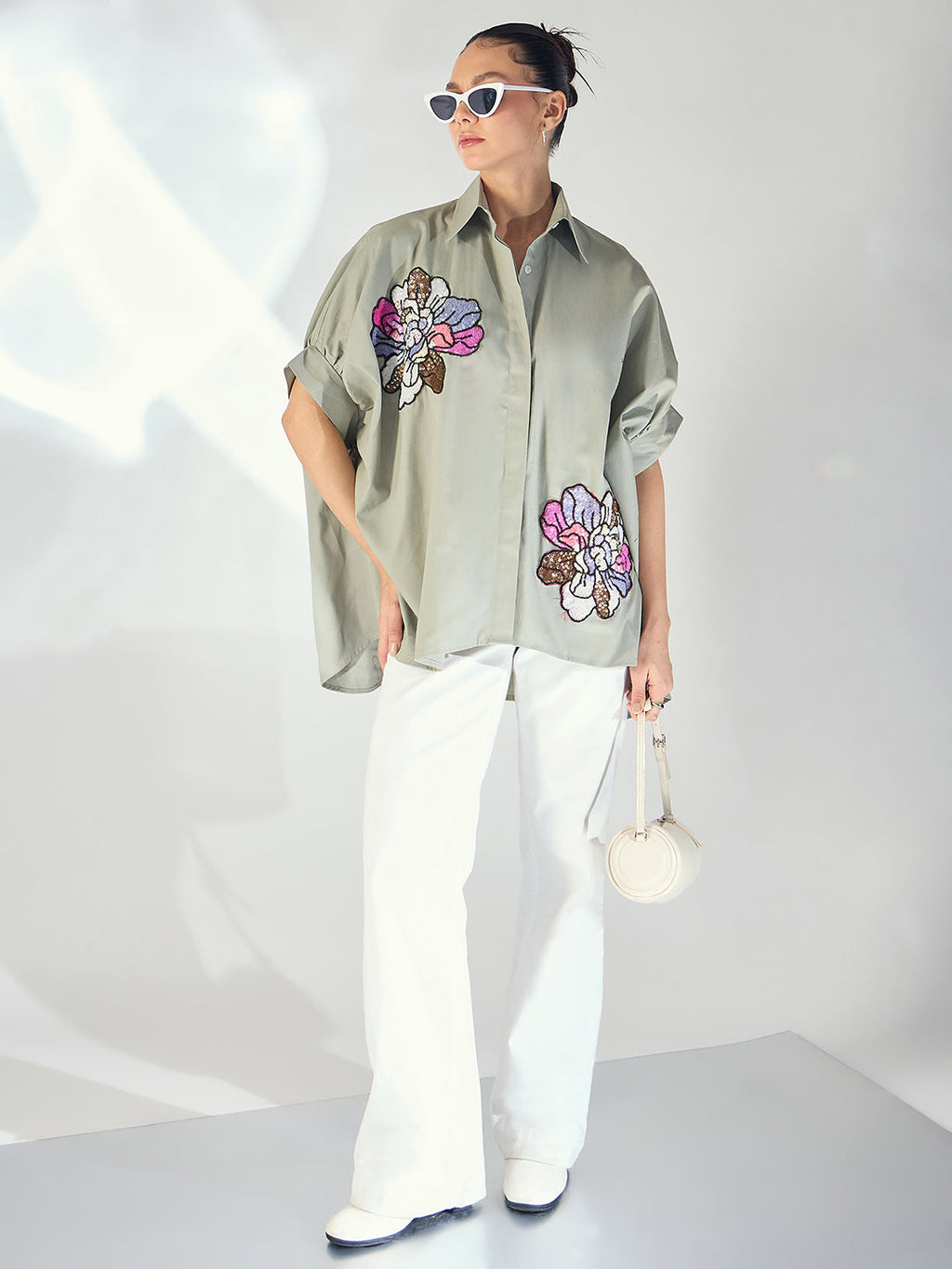 Antifit Embellished Pure Cotton Shirt