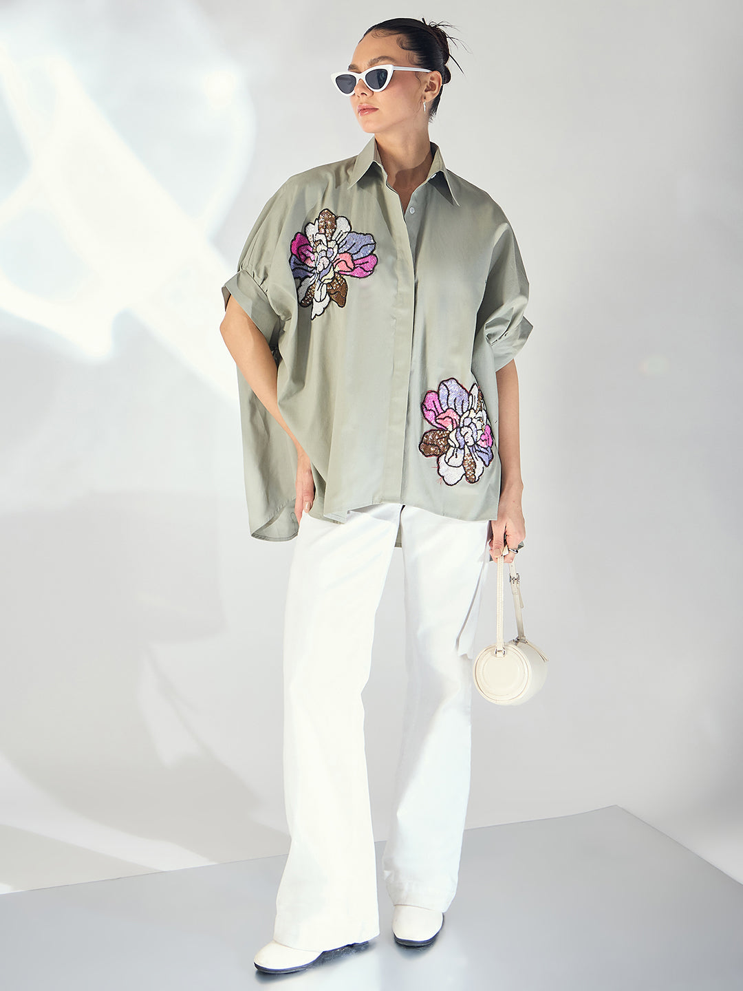 Antifit Embellished Pure Cotton Shirt