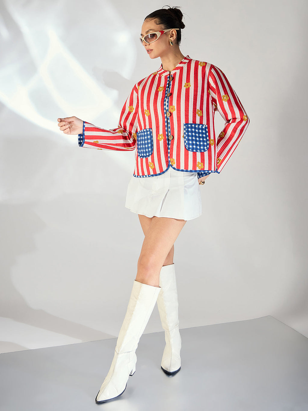 Reversible Cotton Quilted Jacket - Pinkkup