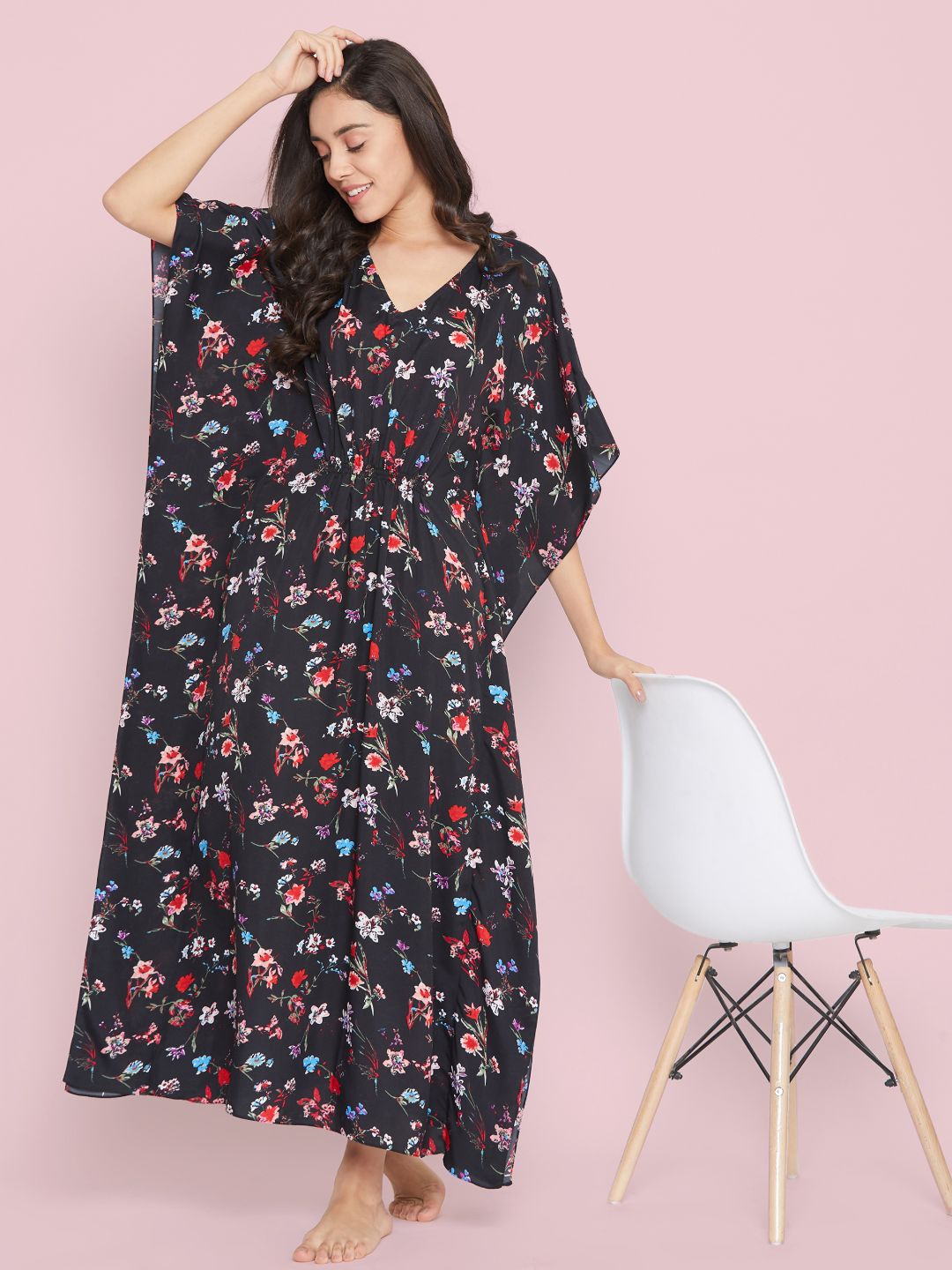 Comfortable Printed Kaftan/Nightie. - Pinkkup