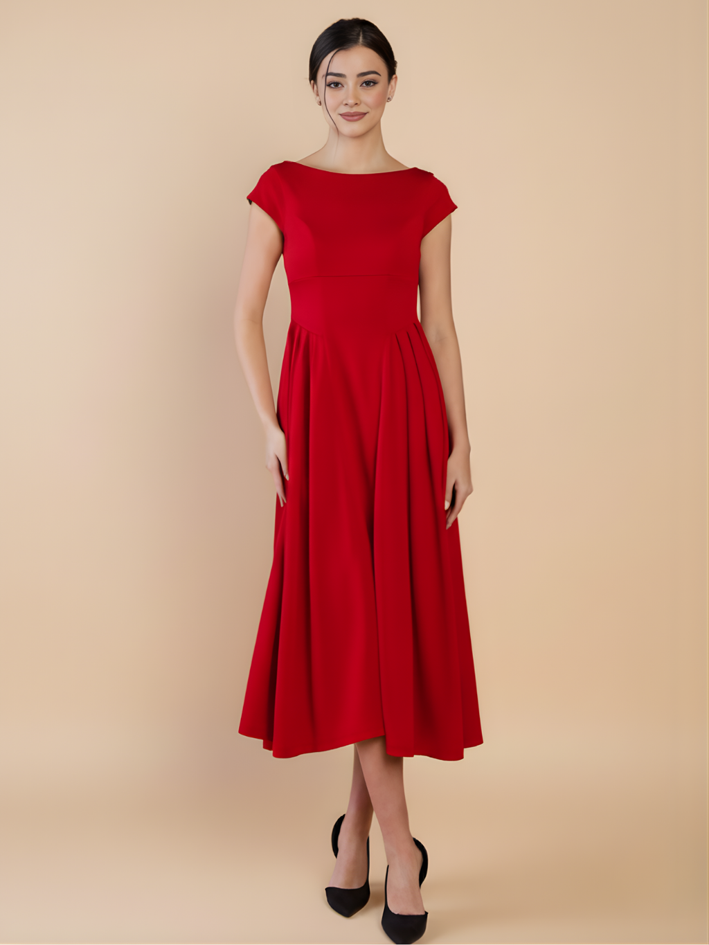 Stretchable Backless Midi Dress