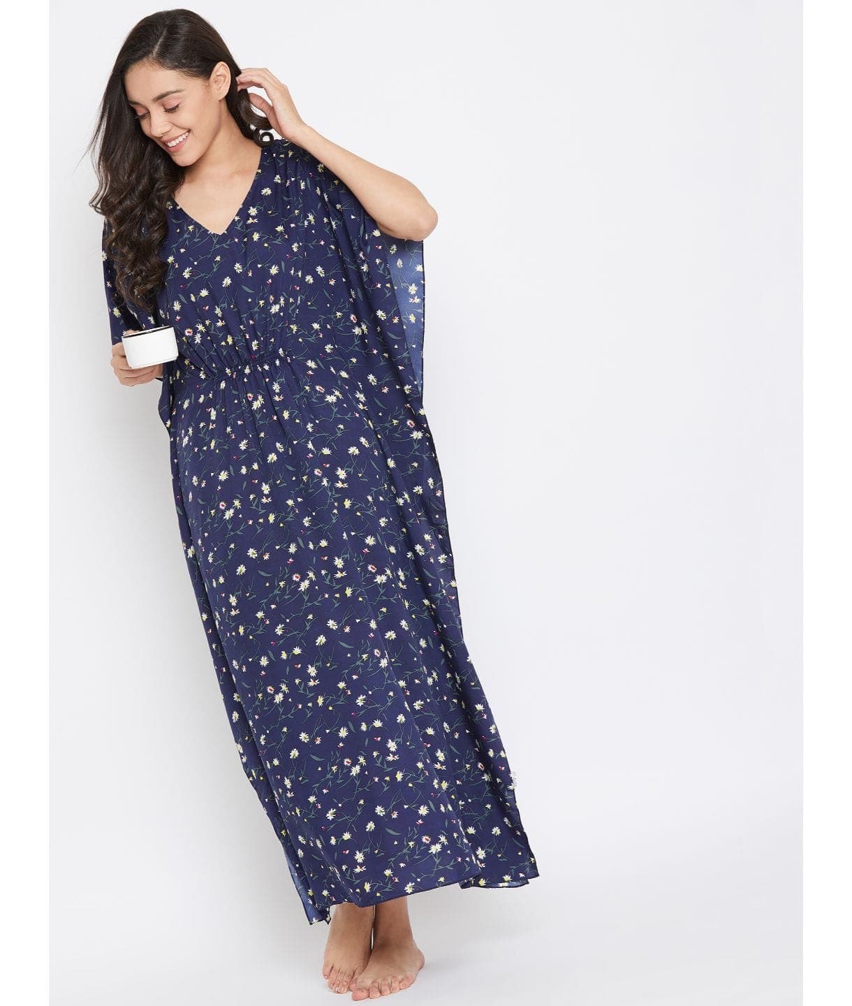 Comfortable Printed Kaftan/Nightie. - Pinkkup