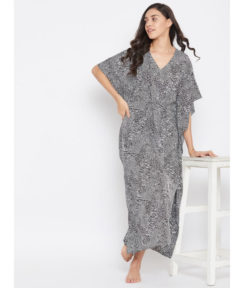 Comfortable Printed Kaftan/Nightie. - Pinkkup