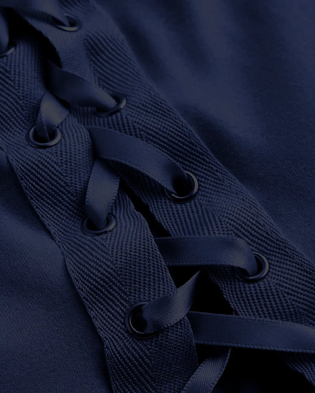 Solid Ruffle Wide Strap Front Tie Bow Tank Top In Navy Blue