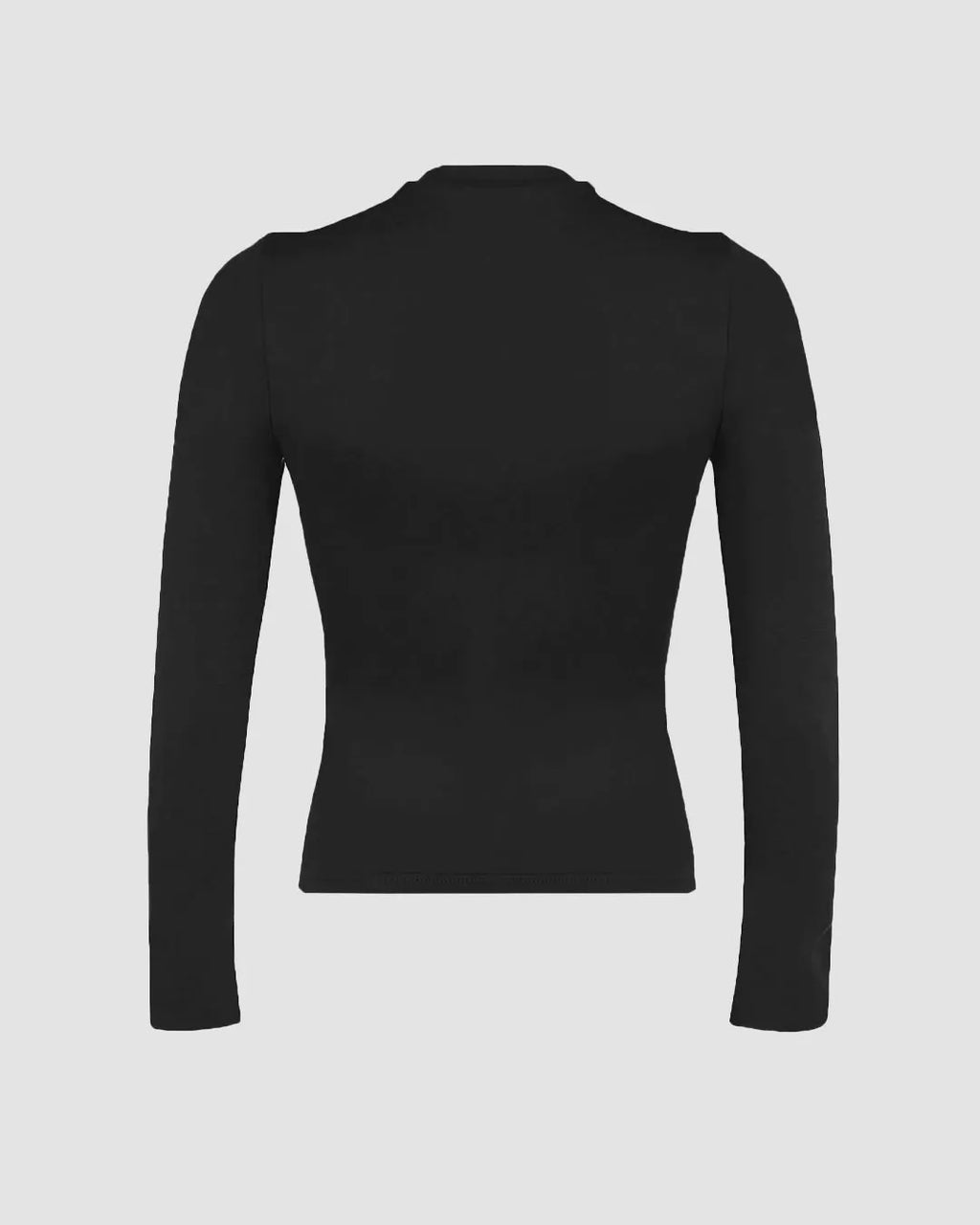 Stretch Fit Long Sleeve Crop Tee In Black
