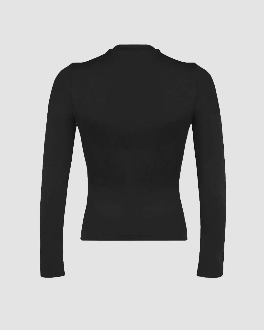 Stretch Fit Long Sleeve Crop Tee In Black