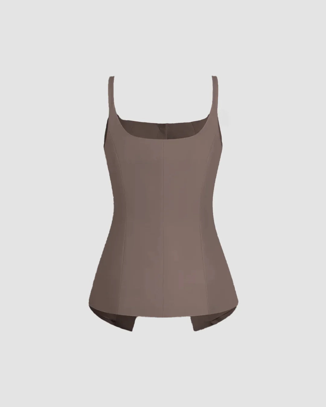 Sleeveless Button Down Corset Style Top in Cappuccino