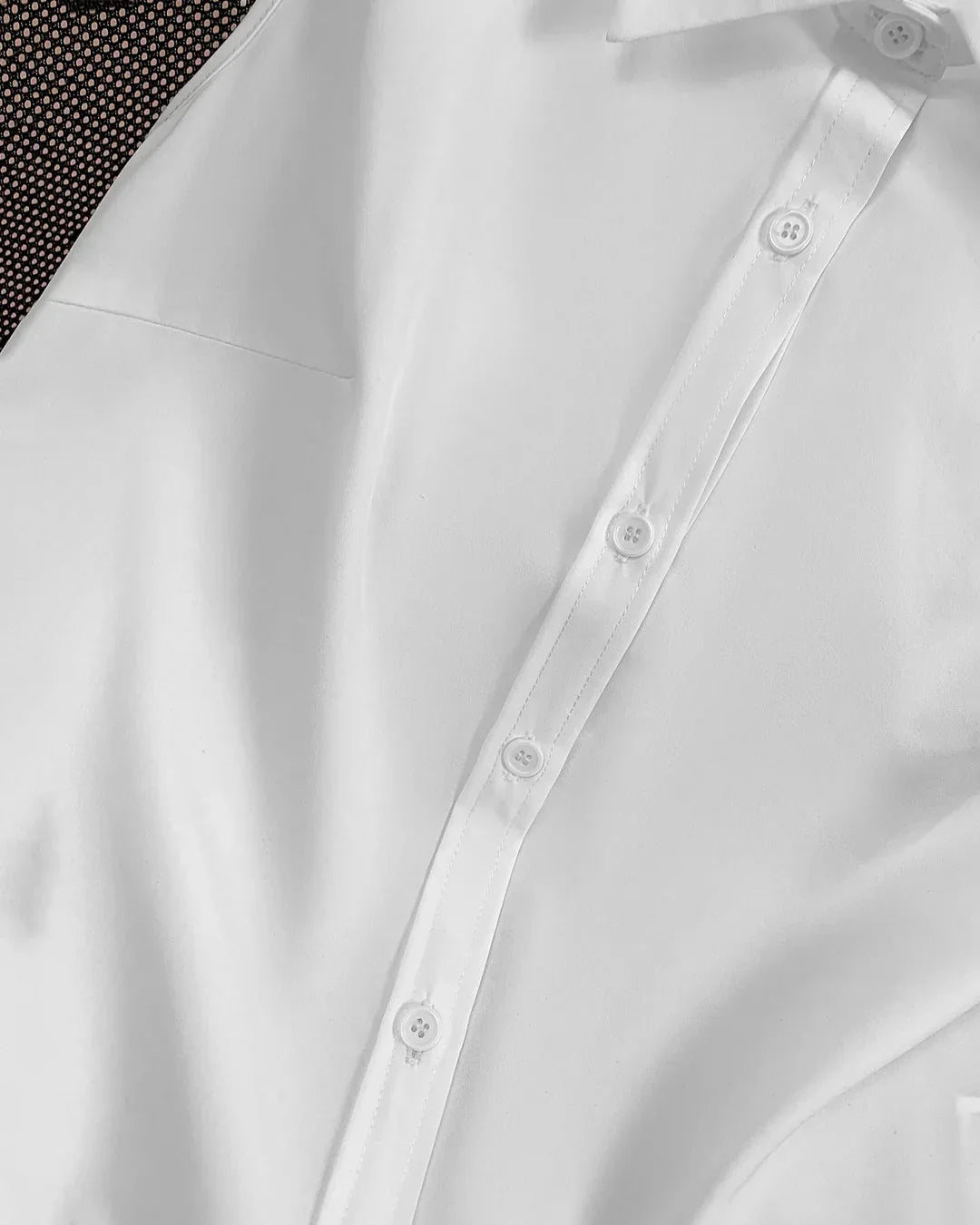 Sleeveless Button Down Collared Shirt in White