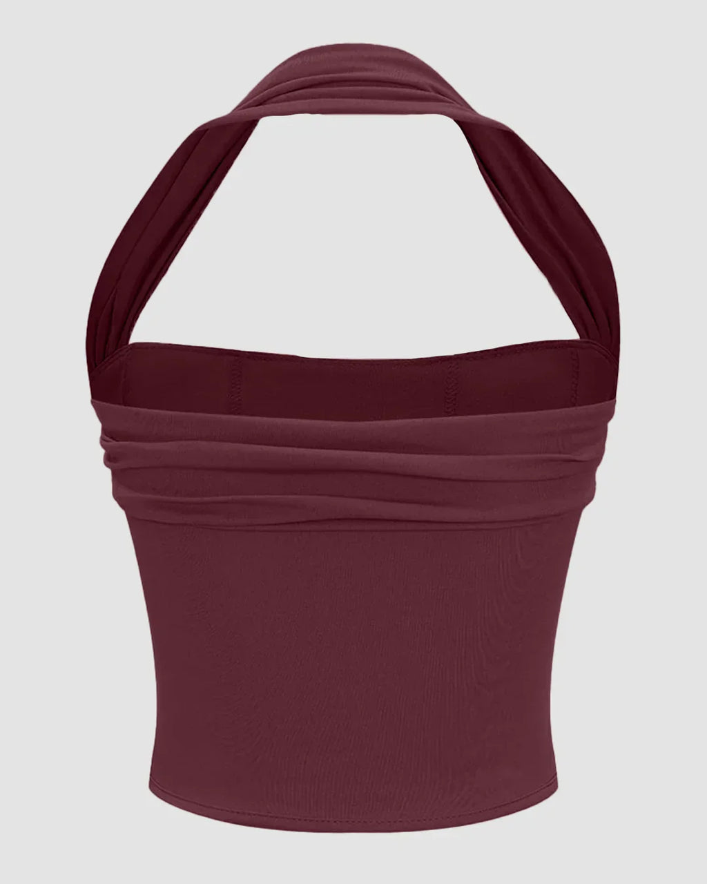Structured Corset Style Halter Neck Top in Maroon