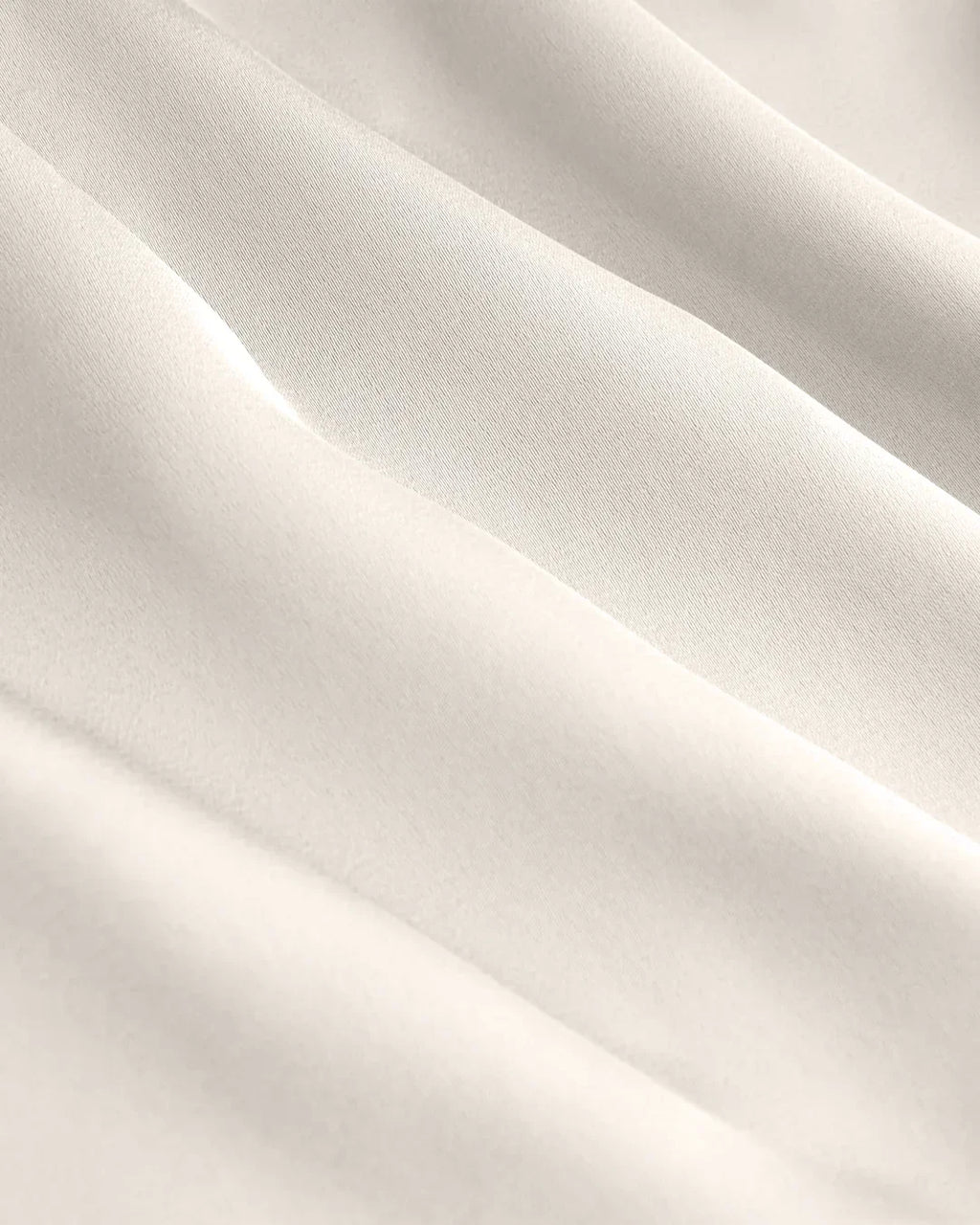 Satin Finish Front Button Collar Full Sleeve Shirt in Cream