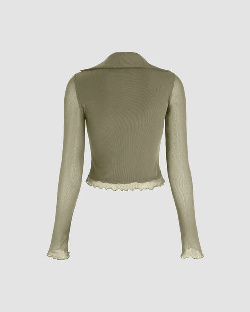 Collared Button Up Full Sleeve Herbal Green Shirt
