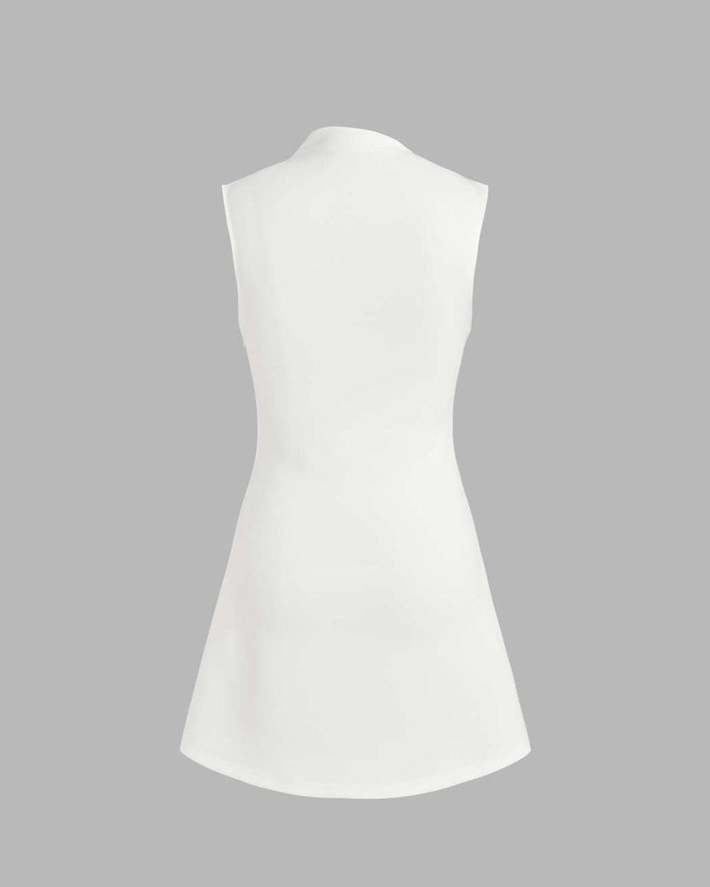 Turtleneck Sleeveless Ruched Mini Dress