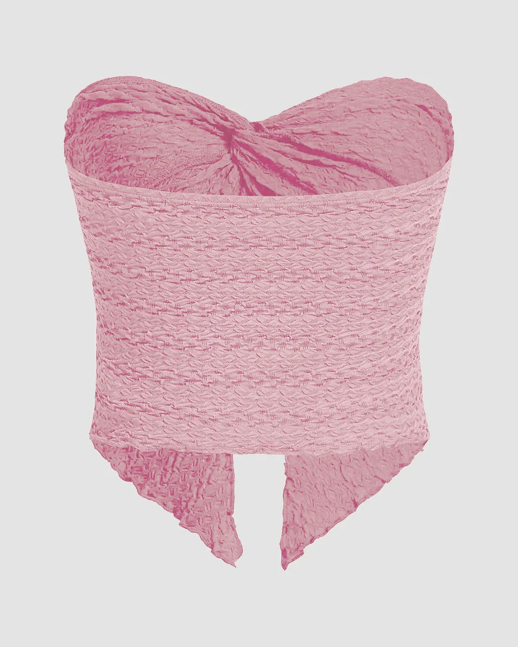 Strapless Tube Asymmetrical Off Shoulder Y2k Going Out Tank Top In Baby Pink