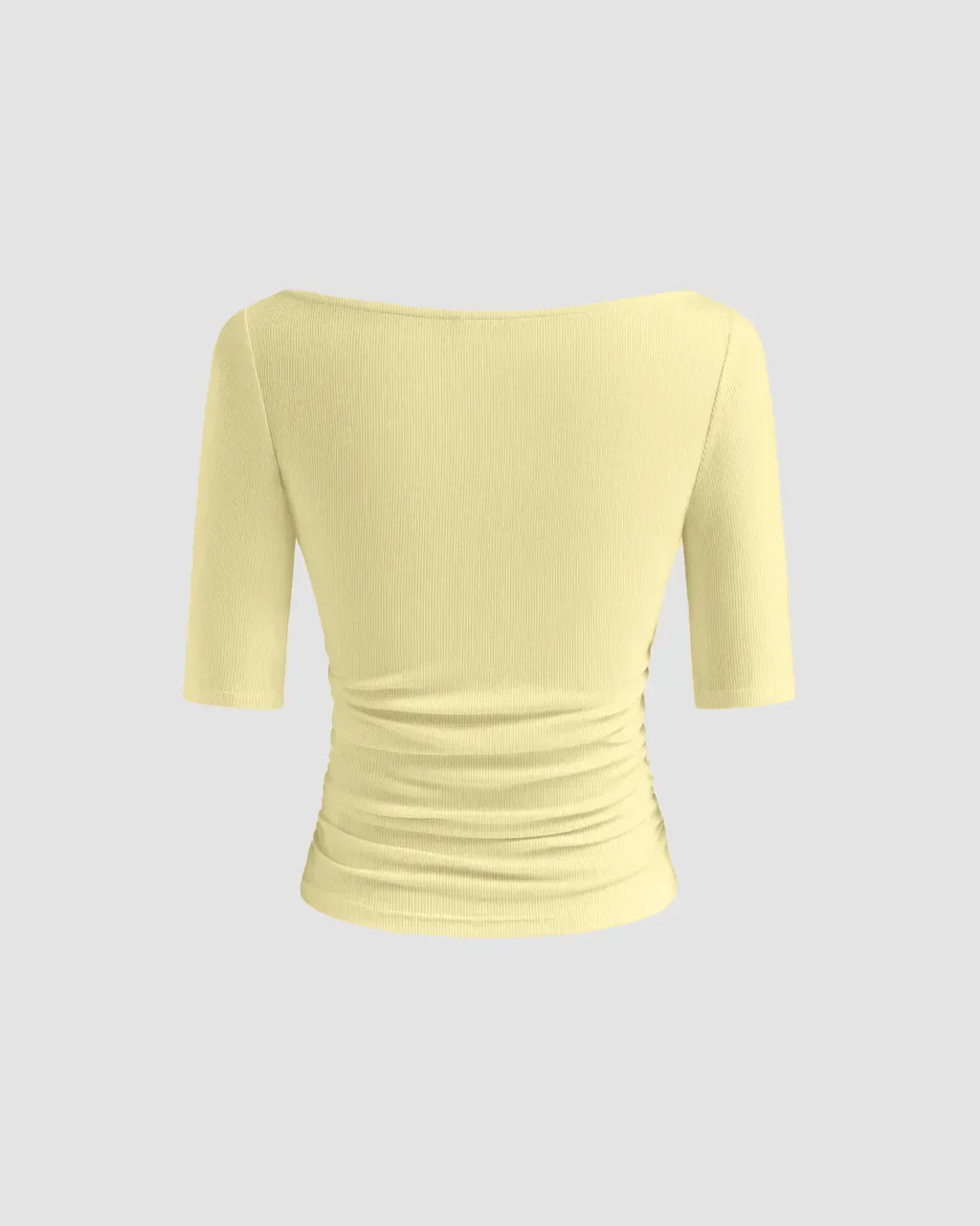 Vanilla Fitted Knit Half Sleeve Top