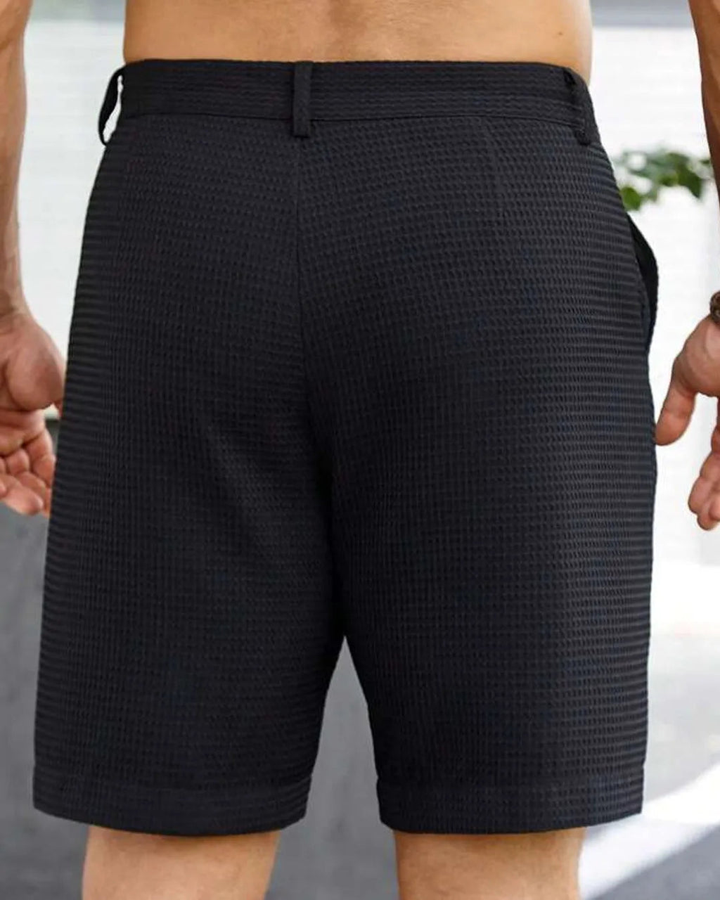 Men Black Pocketed Knit Casual Shorts