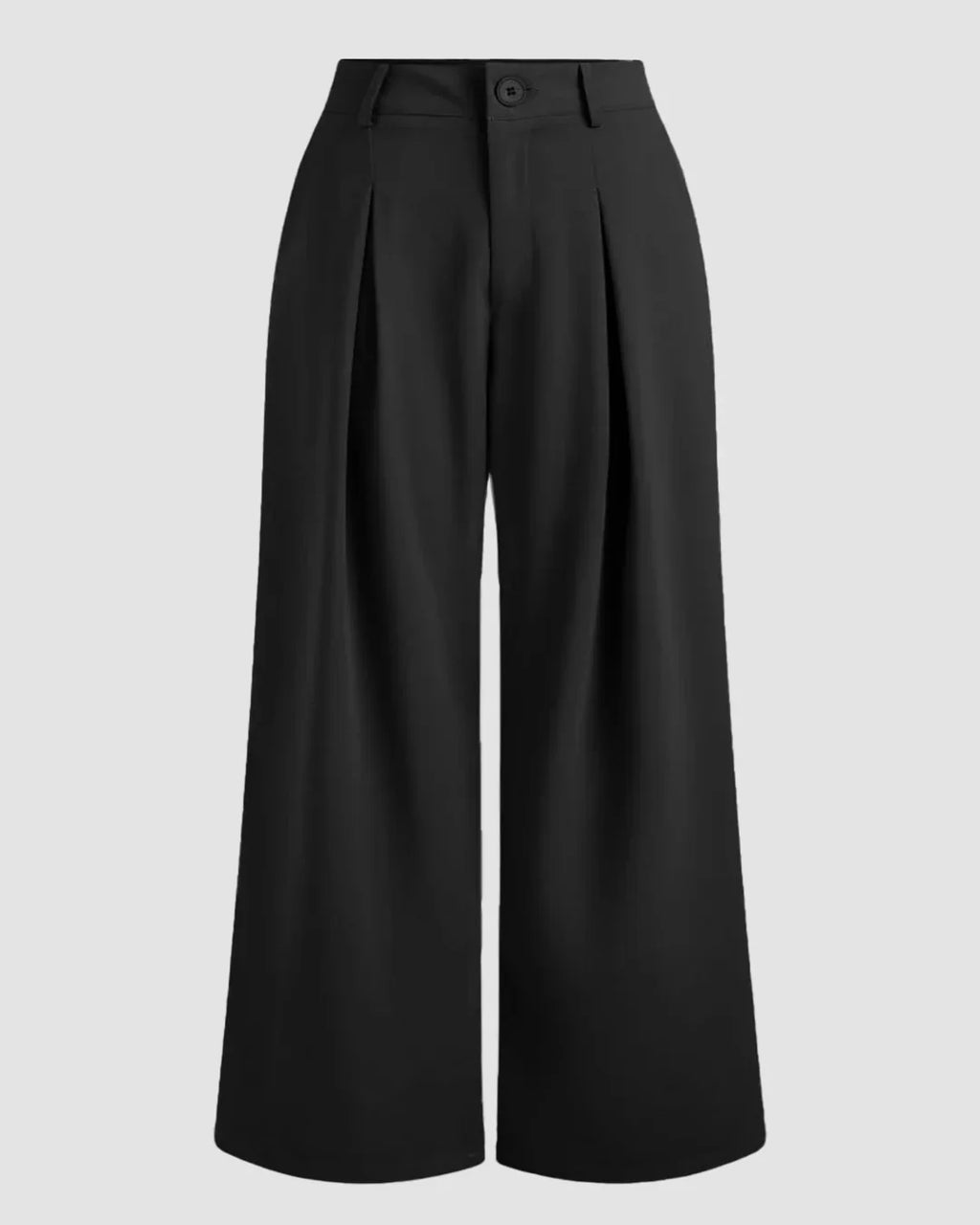 High-Waist Pleated Wide-Leg Trousers in Black Curve & Plus