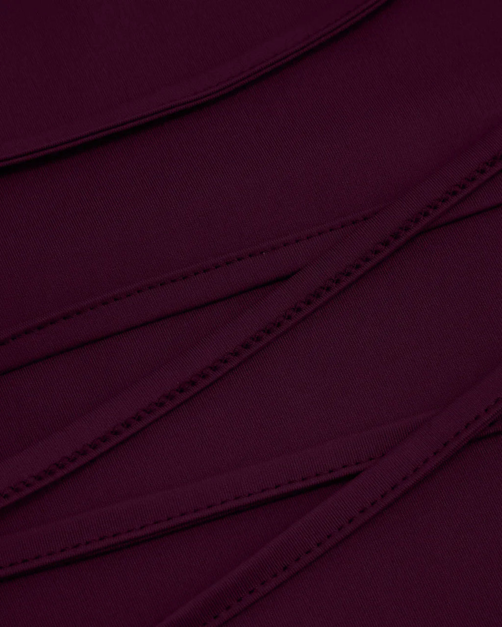 Round Neckline Ruffle Ruched Lace Up Midi Dress Curve & Plus in Maroon