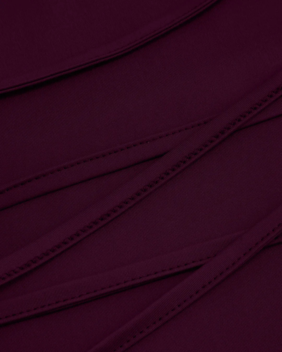 Round Neckline Ruffle Ruched Lace Up Midi Dress Curve & Plus in Maroon