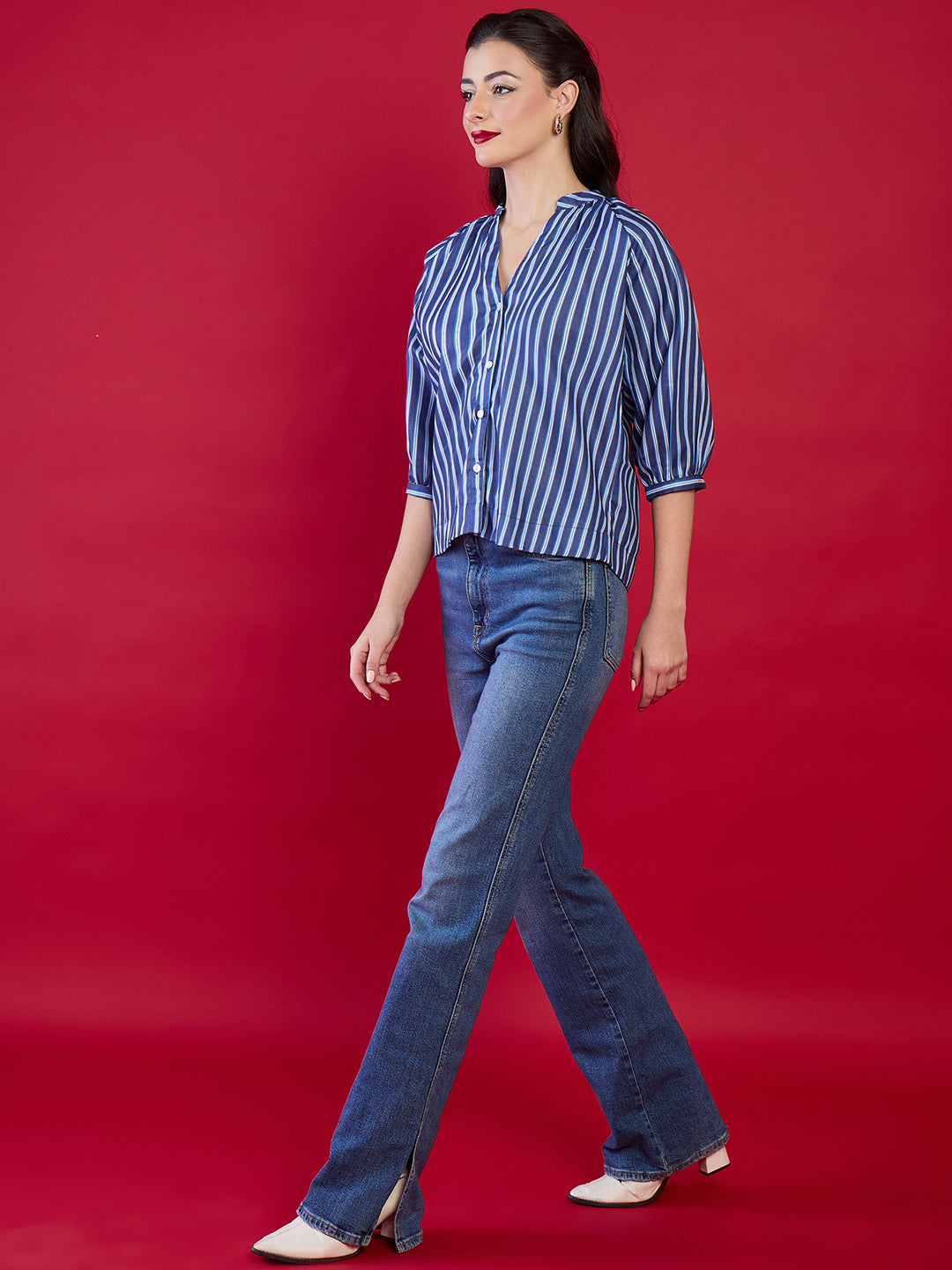 Puff Sleeve Pure Linen Shirt