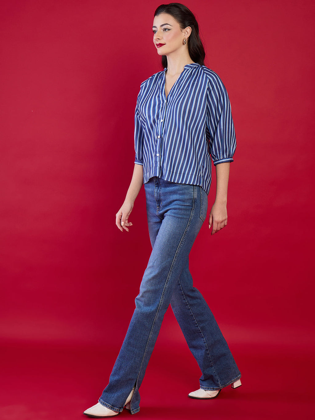Puff Sleeve Pure Linen Shirt