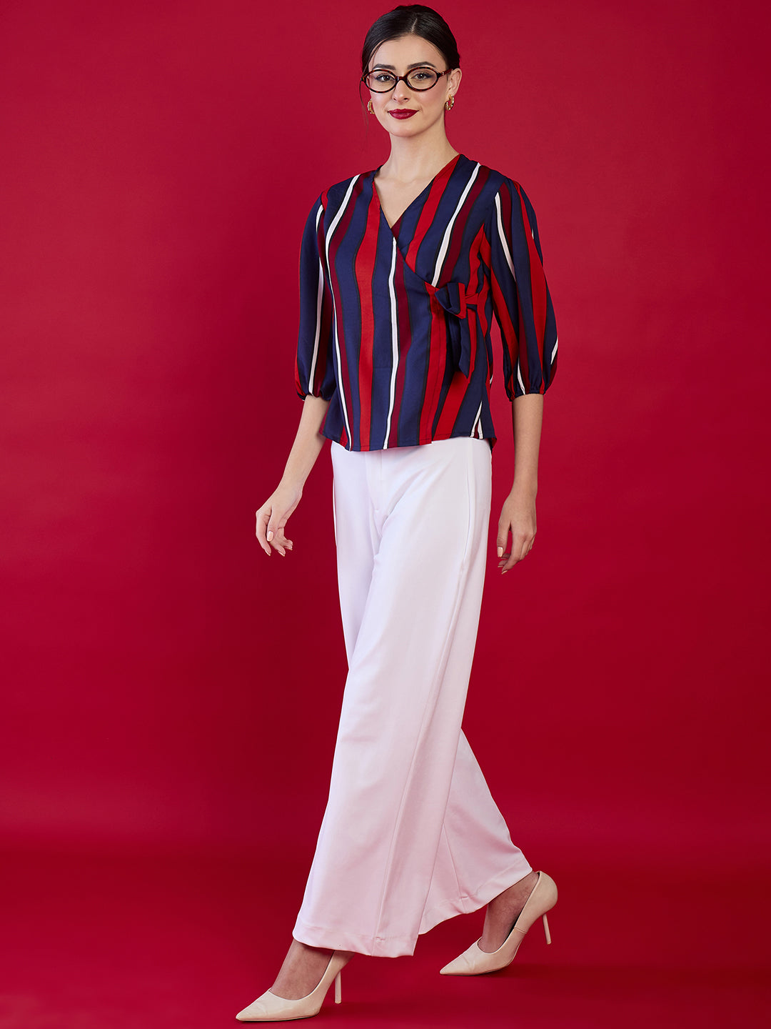 Puff Sleeve Wrap Top
