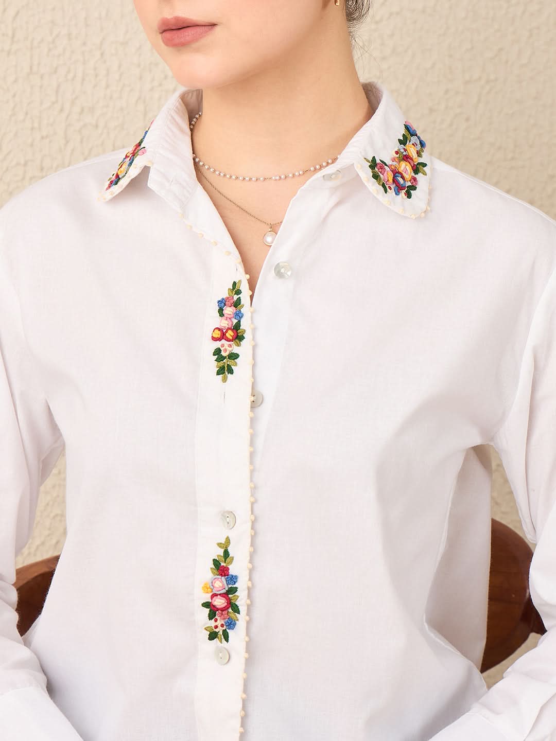 Hand Embroidered Cotton Shirt