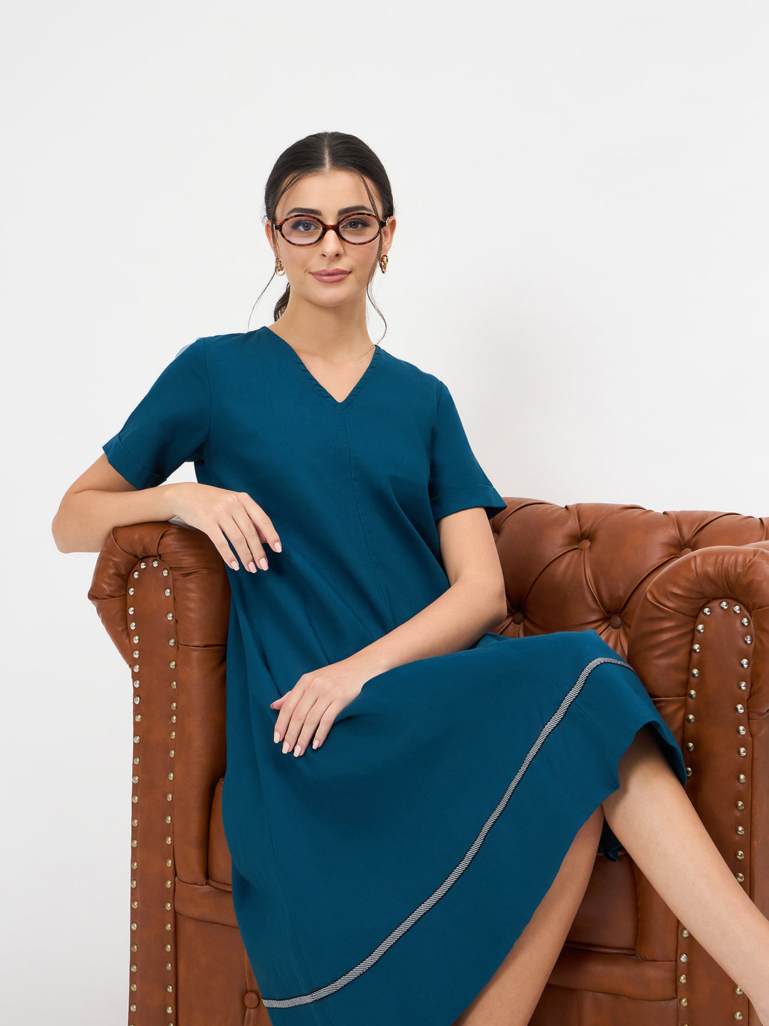 Pure Cotton A-Line Midi Dress