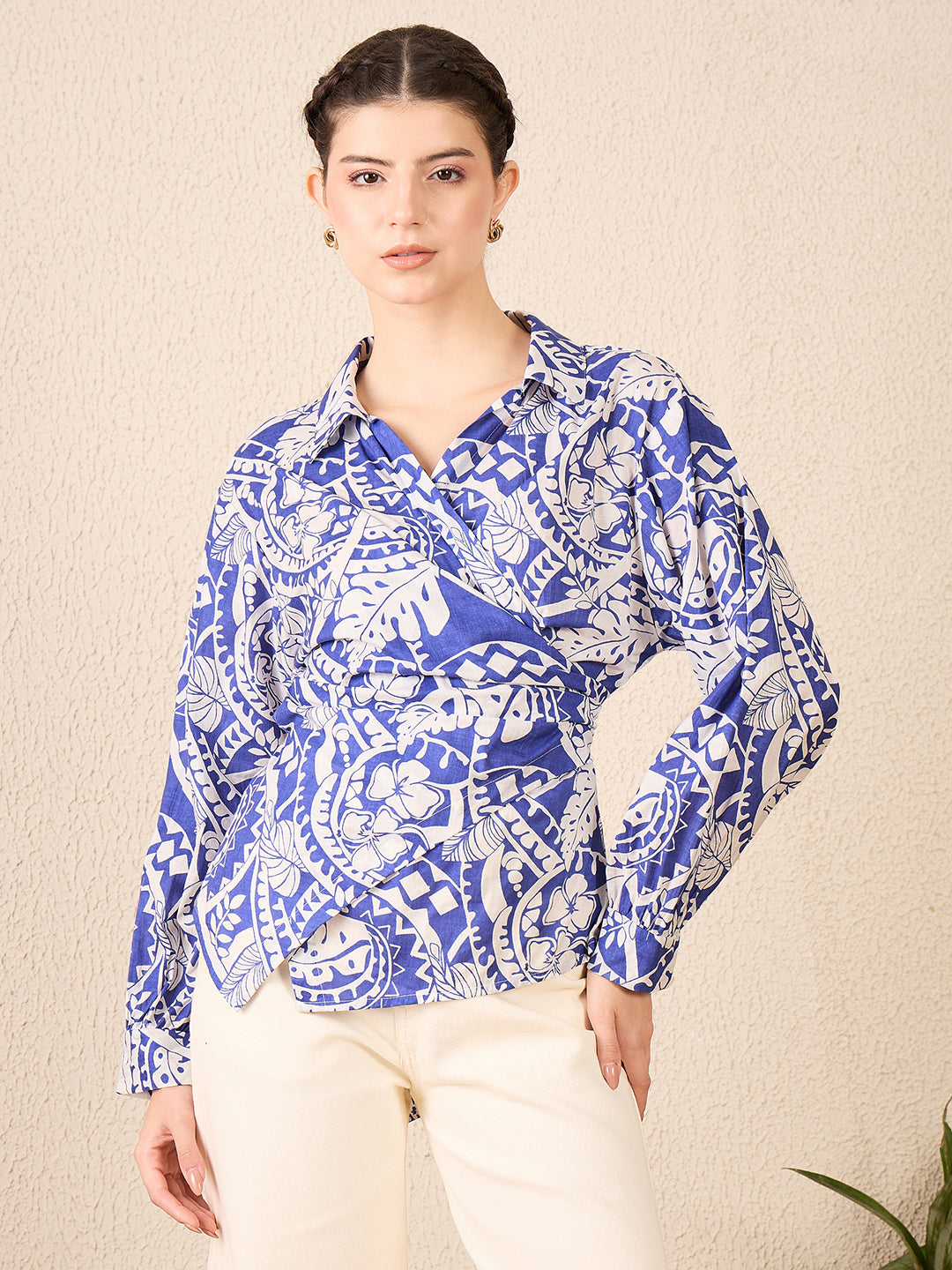 Cotton Wrap Shirt - Pinkkup