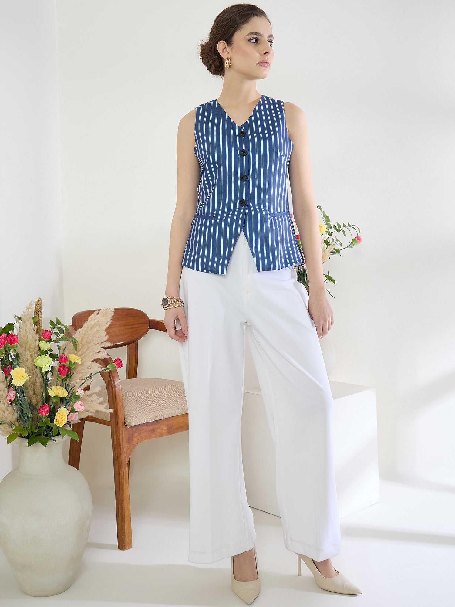Pure Linen Sleeveless Waistcoat