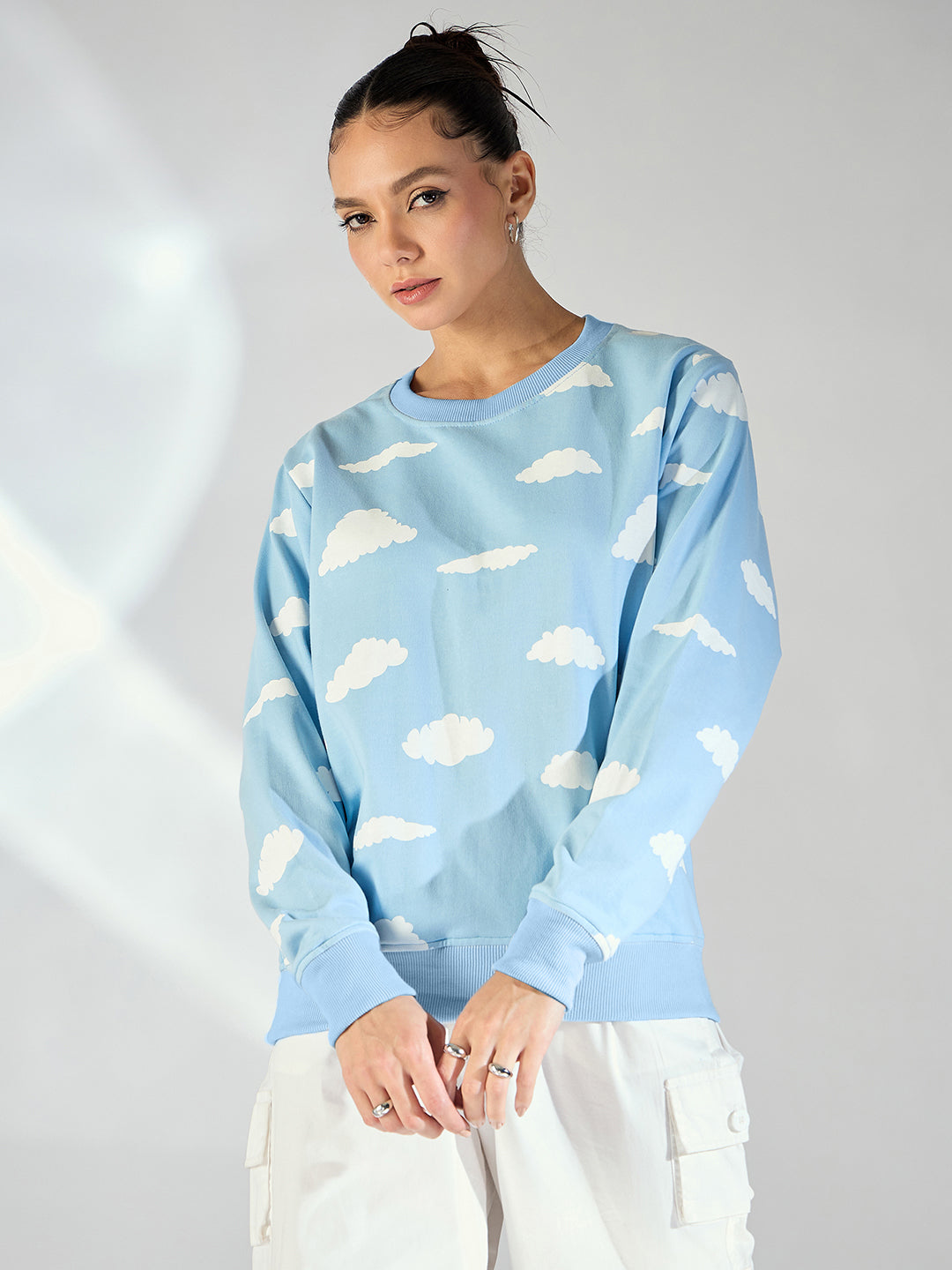 Cloud Printed Cotton Sweatshirt