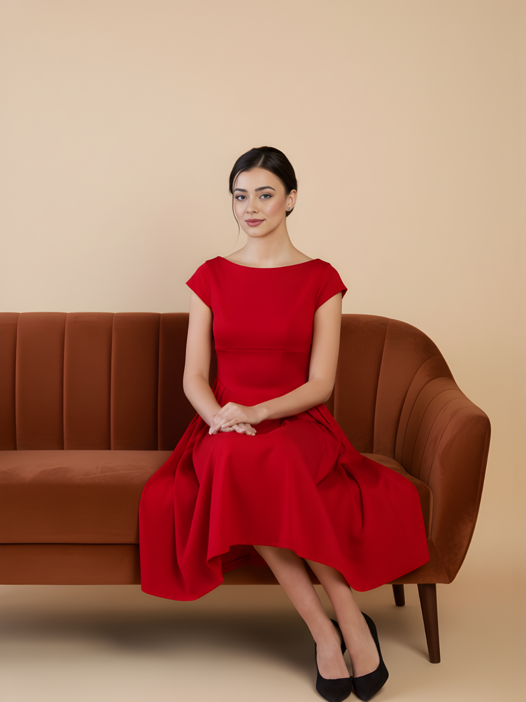 Stretchable Backless Midi Dress