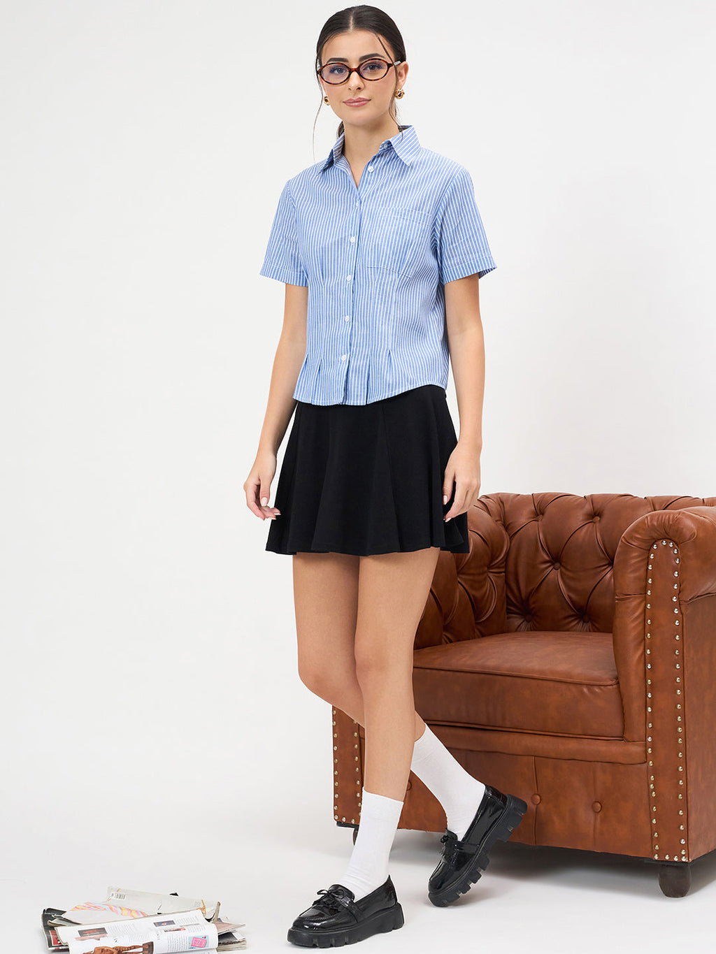 Pure Cotton Half Sleeve Fitted Shirt