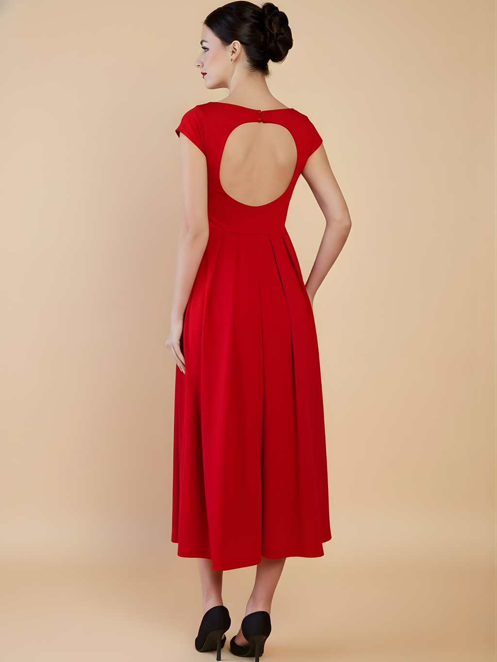 Stretchable Backless Midi Dress