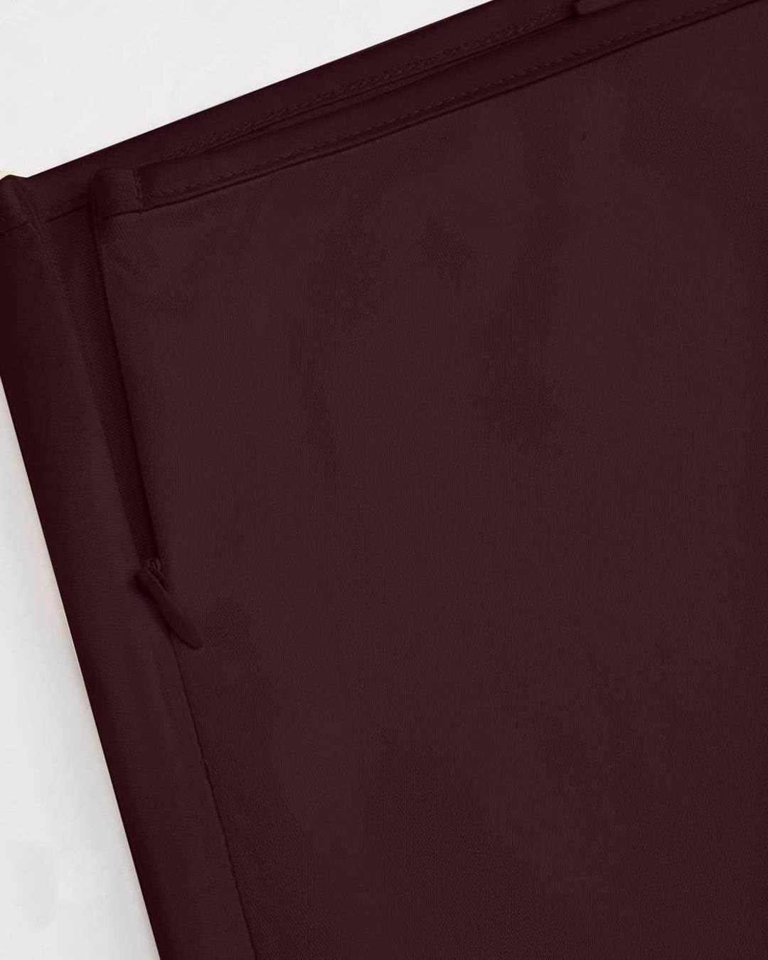 Satin Solid Ruffle Long Skirt In Wine