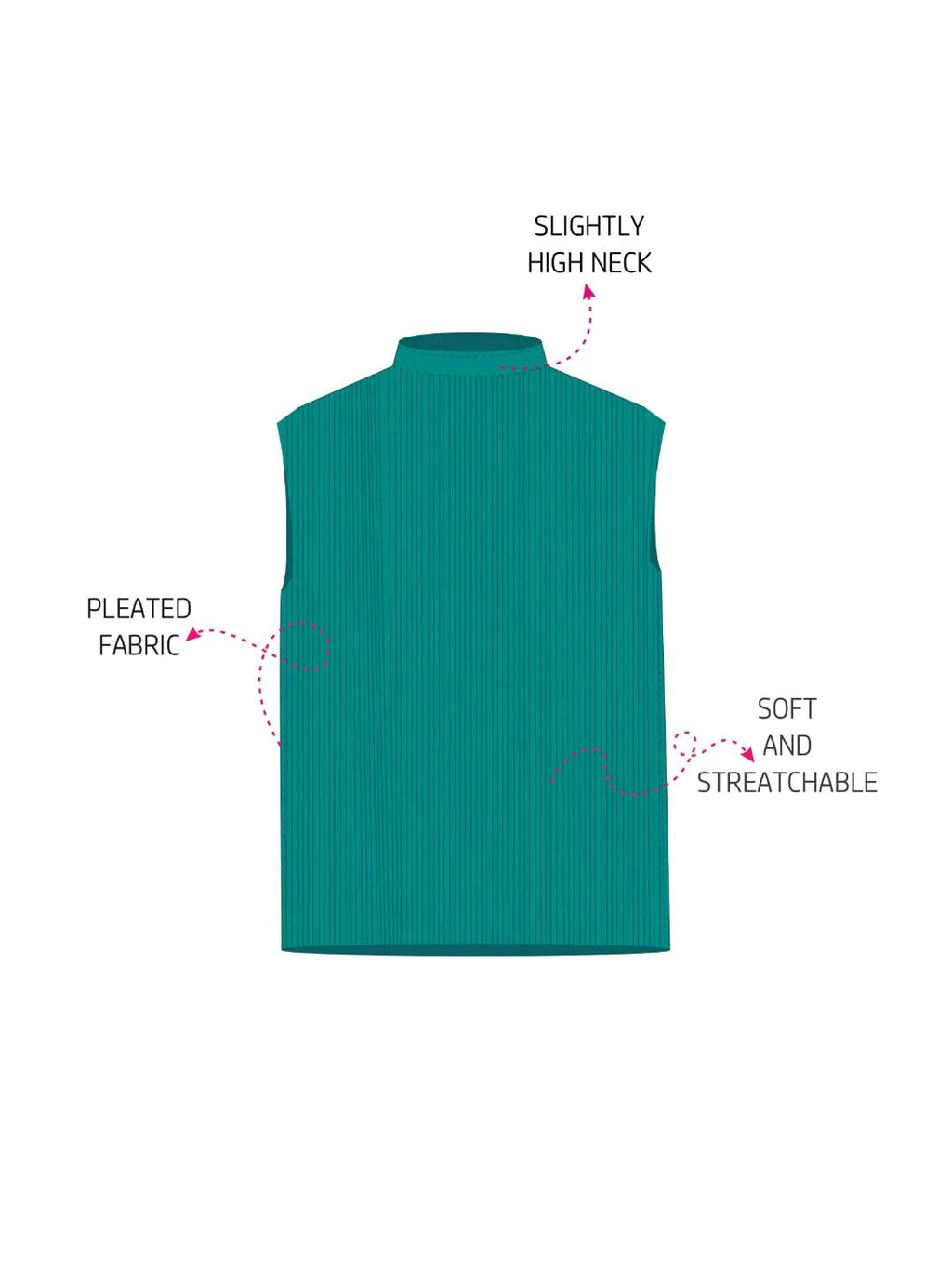 Pleated Short Sleeves Top (Only Top)
