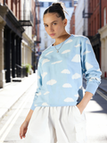 Cloud Printed Cotton Sweatshirt - Pinkkup